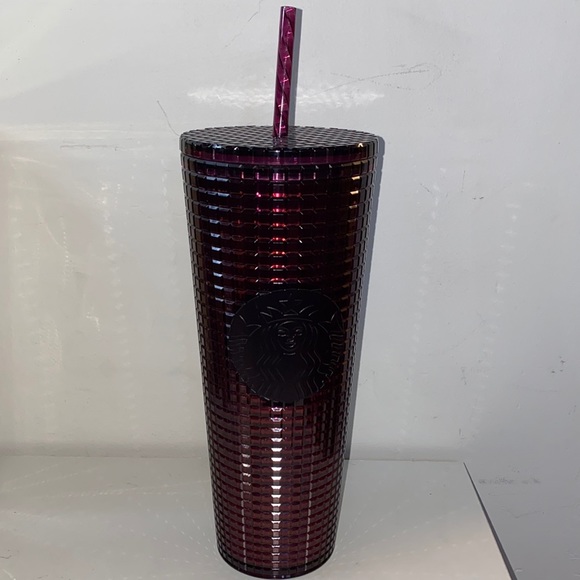 ☕️Starbucks plum jewel grid tumbler Venti NWT - Picture 1 of 3